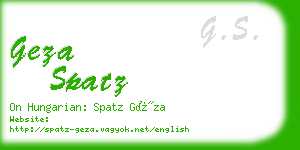 geza spatz business card
